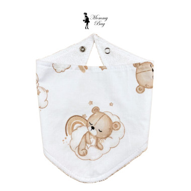 Слюнявчик-нагрудник непромокаемый Mommy Bag №6 Мишки на облачках с радугами