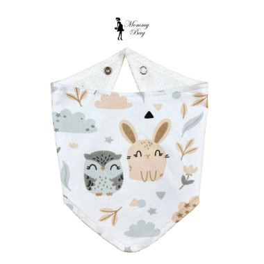Слюнявчик-нагрудник непромокаемый Mommy Bag №9 Совы и зайчики