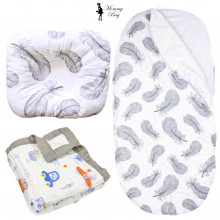 Набор 3в1 в КОЛЯСКЕ RoyalBaby №10 Перья серые с муслиновым пледом Машинки Набор 3в1 в КОЛЯСКЕ RoyalBaby №10 Перья серые с муслиновым пледом Машинки