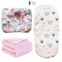 Набор 3в1 в КОЛЯСКЕ RoyalBaby №8 Короны с цветами с муслиновым пледом Набор 3в1 в КОЛЯСКЕ RoyalBaby №8 Короны с цветами с муслиновым пледом