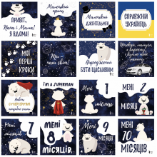 Карточки для фотосессий малыша №1 Мишки, набор 30 двусторонних 10х10 см карточек