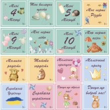 Карточки для фотосессий малыша №13 Зверята, набор 30 двусторонних 10х10 см карточек