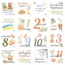 Карточки для фотосессий малыша №5 Наше счастье, набор 30 двусторонних 10х10 см карточек