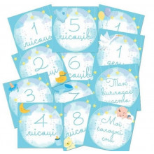 Набор карточек для фотосессии “Первый год жизни” для мальчика, 15 шт 12х12см