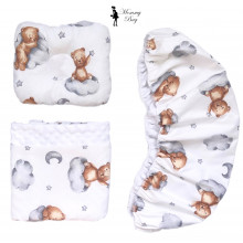 Набор 3в1 в КОЛЯСКУ RoyalBaby №16 Мишка на облачке с пледом (с белым плюшем) Набор 3в1 в КОЛЯСКУ RoyalBaby №16 Мишка на облачке с пледом (с белым плюшем)