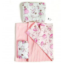Набор в детскую кроватку 3в1 (простынь, плед, подушка) Балерины №11 Набор в детскую кроватку 3в1 (простынь, плед, подушка) Балерины №11