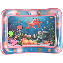 Надувной развивающий игровой коврик для детей «Подводный мир с осьминогами» Розовый