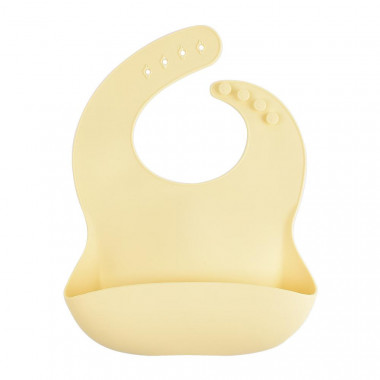 Нагрудник силиконовый Mommy Bag с карманом – Лимонный