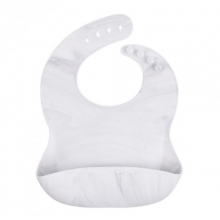 Нагрудник силиконовый Mommy Bag с карманом – Мраморный Нагрудник силиконовый Mommy Bag с карманом – Мраморный