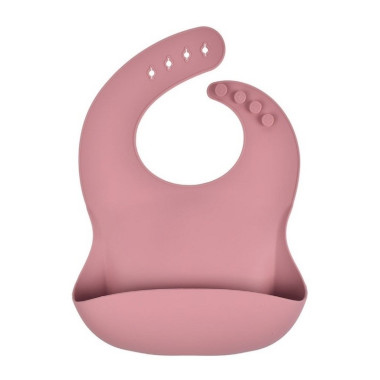 Нагрудник силиконовый Mommy Bag с карманом – Песочно-розовый