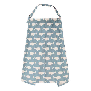Накидка для кормления Mommy Bag Голубая Киты