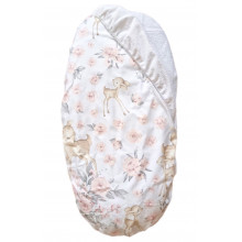 Простынь-наматрасник 80*40 см в коляску №10 Олененок с олененком в цветочках Простынь-наматрасник 80*40 см в коляску №10 Олененок с олененком в цветочках