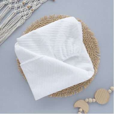 Наматрасник непромокаемый Премиум Mommy Bag 120х60 см в стандартную кроватку, белый