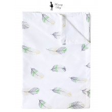 Непромокаемая пеленка многоразовая 100×70 см Перья зеленые #23