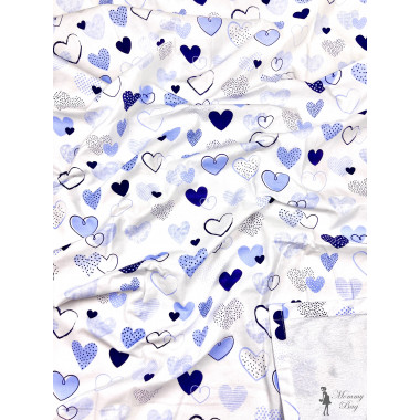 Непромокаемая пеленка многоразовая Сердечки голубые #10