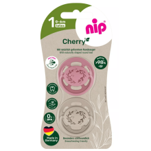 Пустышки Nip (соска) Вишенка кораллово-бежевые (0-6 мес) GREEN Пустышки Nip (соска) Вишенка кораллово-бежевые (0-6 мес) GREEN