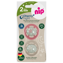 Пустышки Nip (соска) Вишенка Ночь кораллово-бежевые (6-18 мес) GREEN Пустышки Nip (соска) Вишенка Ночь кораллово-бежевые (6-18 мес) GREEN