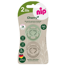 Пустышки Nip (соска) Вишенка зелено-бежевые (6-18 мес) GREEN Пустышки Nip (соска) Вишенка зелено-бежевые (6-18 мес) GREEN