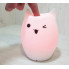 Ночник детский силиконовый Котик, 7 Цветов USB