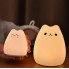Ночник детский силиконовый Котик, 7 Цветов LED 