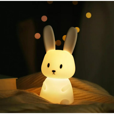 Ночник детский силиконовый Зайка, 7 цветов LED USB