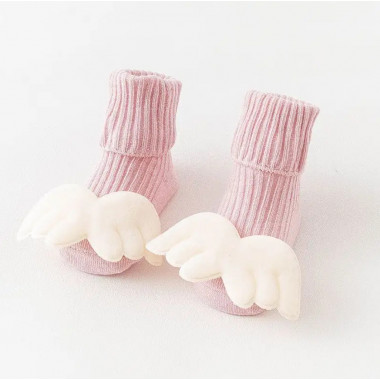 Носочки нарядные 0-12 мес #11 Крылья (Розовые)  (р.16-19)
