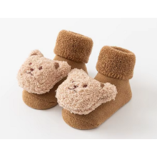 Носочки нарядные 0-12 мес #19 Мишка Тедди (Коричневые) (размер стельки 11.5 см)