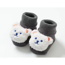 Носочки нарядные 0-12 мес #22 Мишка Тедди (Серые) (размер стельки 11.5 см)