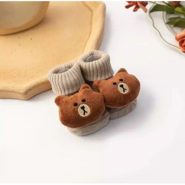 Носочки нарядные 0-12 мес #37 Мишка коричневый (Бежевые)