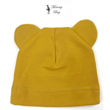 Шапочка Baby Body 0-6 мес Горчичная с ушками №9