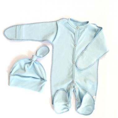 Слипик (человечек) + шапочка 3-6 месяцев Голубой р.62