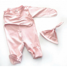 Человечек с шапочкой RoyalBaby Пудровый р.62 (интерлок)