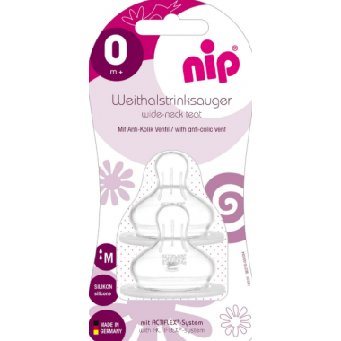 Соски ортодонтическая силик., Nip, антиколиковая, L быстр. поток, 6+ мес, 2 шт