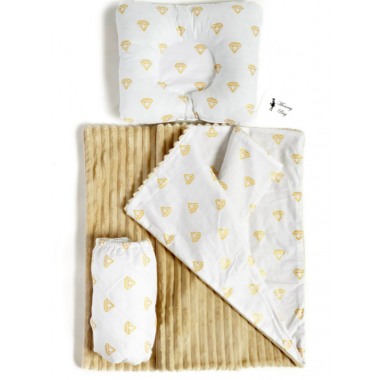 Набор постельного белья 3в1 (простынь, плед, подушка) в Круглую/Овальную кроватку Бриллианты №13