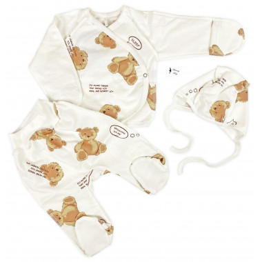 Комплект 3 ед. RoyalBaby Мишка Тедди р.56, 0-3 мес