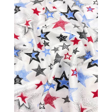 Фланелевая пеленка 110х90 см #19 Звездочки синие (байка)