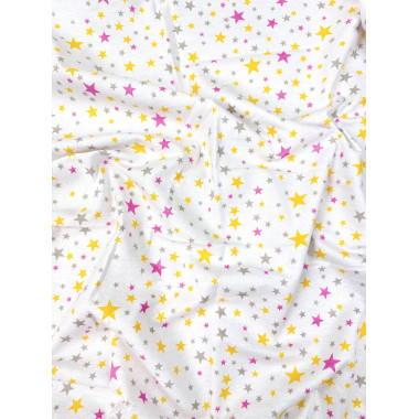Фланелевая пеленка 110х90см Розовые звездочки #10 (байка)