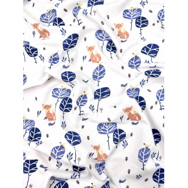 Фланелевая пеленка 110х90см #14 Лисички (байка)