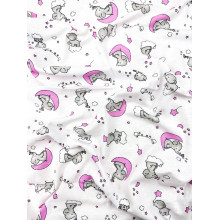 Фланелевая пеленка 110х90см Слоненок на луне #23 (байка)