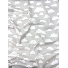 Фланелевая пеленка 110х90см Серая с облаками #11 (байка) Фланелевая пеленка 110х90см Серая с облаками #11 (байка)