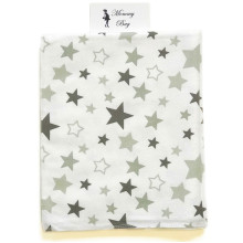 Фланелевая пеленка 110х90см Серые звездочки #41 (байка)