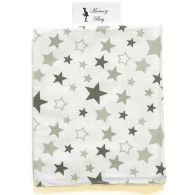 Фланелевая пеленка 110х90см Серые звездочки #41 (байка)