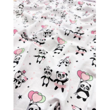 Фланелевая пеленка 110х90см Панды розовые #32 (байка) Фланелевая пеленка 110х90см Панды розовые #32 (байка)