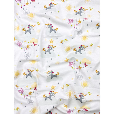 Фланелевая пеленка 110х90см Волшебные единорожки #38 (байка)