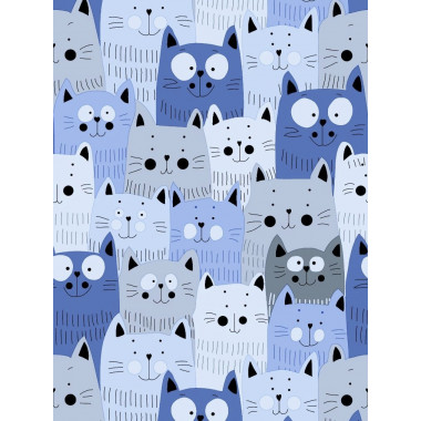 Фланелевая пеленка 110х90 см Котики #4 (байка)