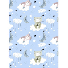 Фланелевая пеленка 110х90см Мишка на облачке, голубой #24 (байка) Фланелевая пеленка 110х90см Мишка на облачке, голубой #24 (байка)