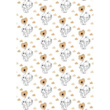 Фланелевая пеленка 110х90см Слоники с бежевым шариком #31 (байка)