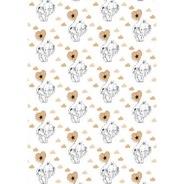 Фланелевая пеленка 110х90см Слоники с бежевым шариком #31 (байка)