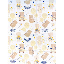 Фланелевая пеленка 110х90см Мишка с радугой #52 (байка) Фланелевая пеленка 110х90см Мишка с радугой #52 (байка)