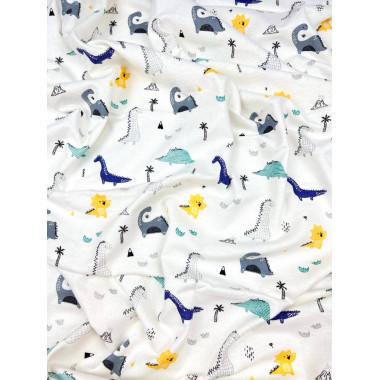 Фланелевая пеленка байковая Динозаврики #2